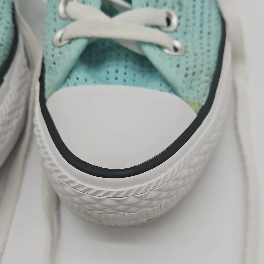 Converse All-Star Perforated Aqua Low-Top Sneakers Size 7 - Picture 2 of 14